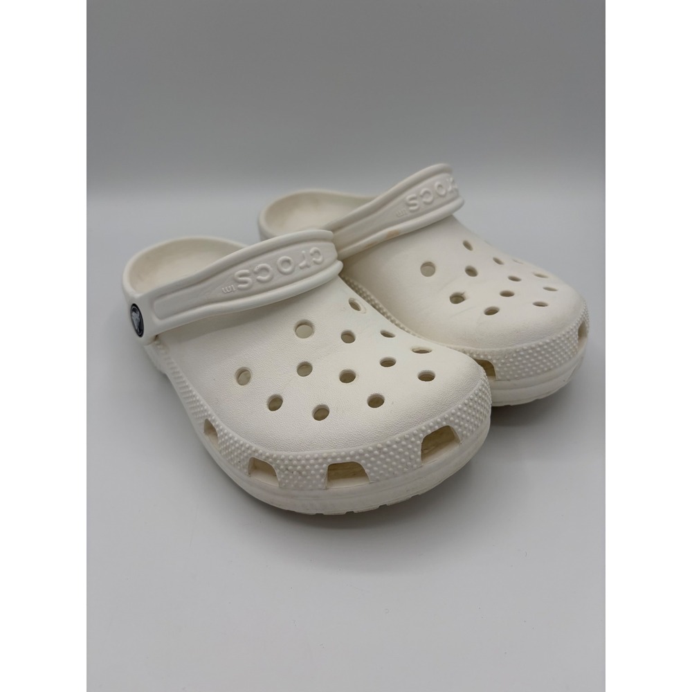 Crocs Classic Clogs White Slip On Water Shoes Kids Size J1